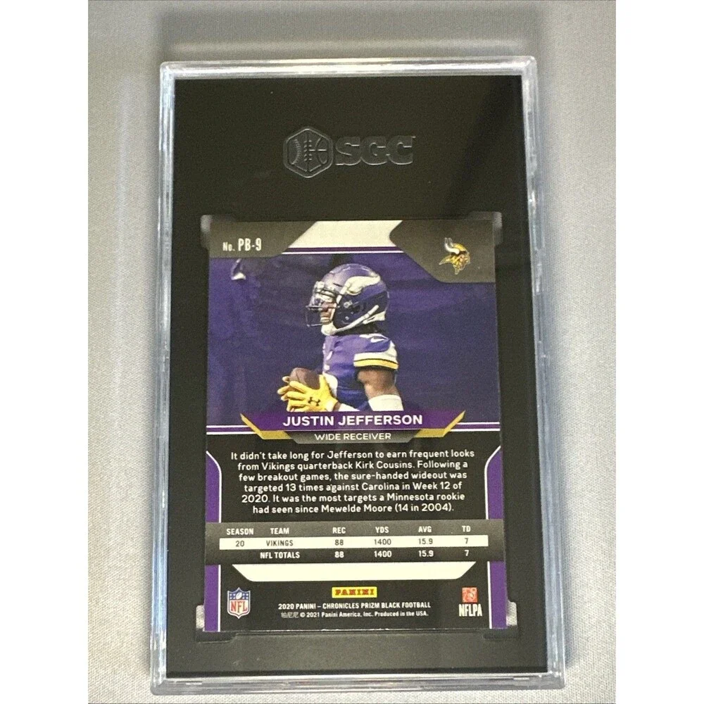 2020 Panini Chronicles - Prizm Black Justin Jefferson #PB-9 (RC)